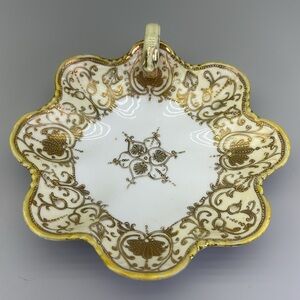 Antique Hand Painted Nippon Handled Dish
